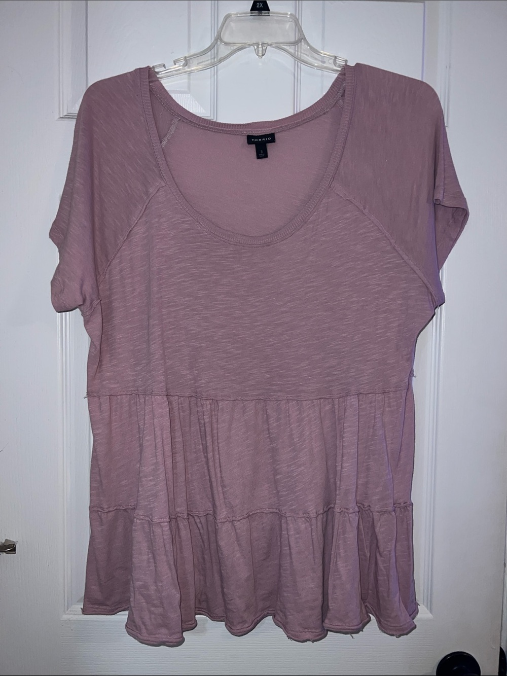 torrid Dusty Mauve Scoop Neck Peplum Tunic